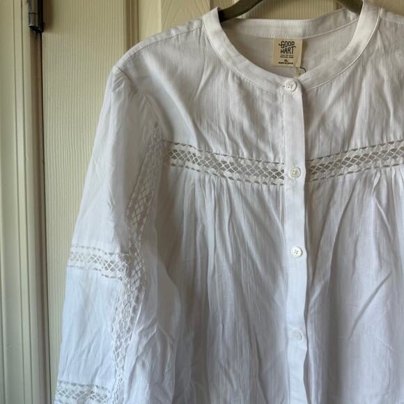 NWT Matilda Jane Good Hart Lydia Blouse Eyelet Crochet Boho Top White XL - Picture 4 of 9